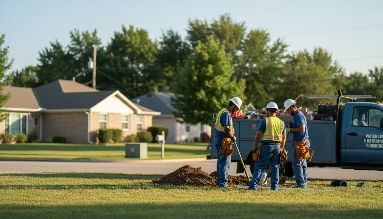 Residential water line and bathroom plumbing service in Lincolnville, KS